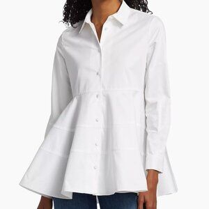 NWT Co Cotton Peplum Shirt - Size Medium